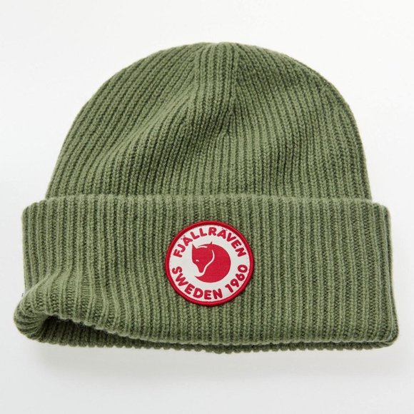 Fjallraven 1960 Logo Wool Caper Olive Green Beanie Hat - Picture 7 of 11